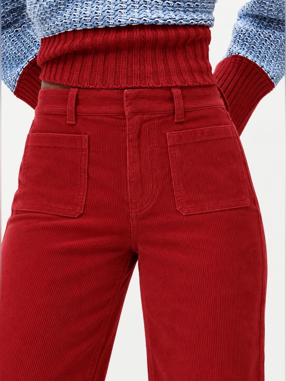 J.Crew NWOT Tall Sailor slim-wide pant in stretch corduroy in red - Picture 3 of 8